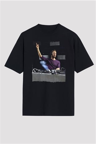 Calvin Harris Siyah Oversize Tişört Oversize T-shirt - TişörtFabrikası