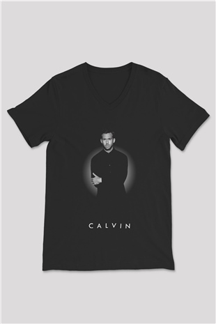 Calvin Harris Siyah Unisex V Yaka Tişört