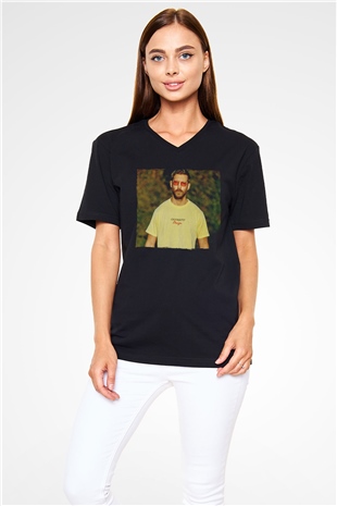 Calvin Harris Siyah Unisex V Yaka Tişört