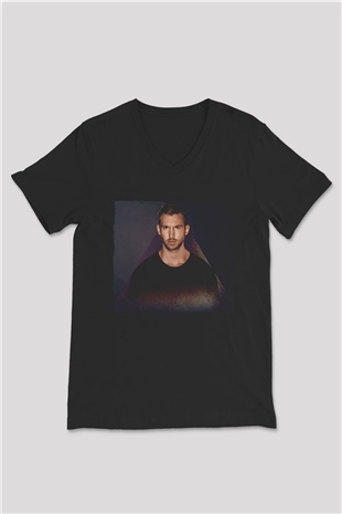 Calvin Harris Siyah Unisex V Yaka Tişört