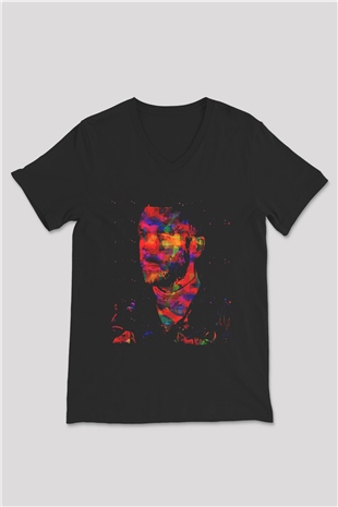 Calvin Harris Siyah Unisex V Yaka Tişört