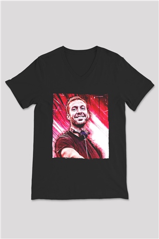 Calvin Harris Siyah Unisex V Yaka Tişört