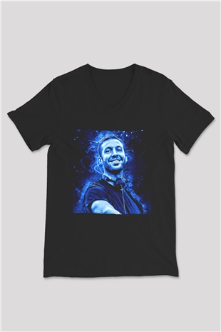 Calvin Harris Siyah Unisex V Yaka Tişört