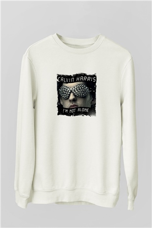 Calvin HarrisBaskılı Beyaz Sweatshirt