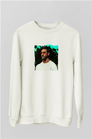 Calvin HarrisBaskılı Beyaz Sweatshirt