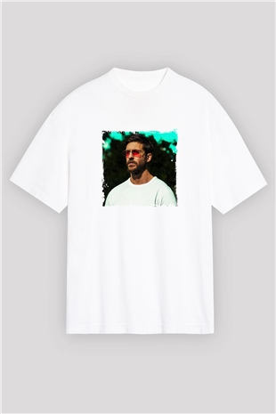 Calvin HarrisBaskılı Beyaz Oversize Tişört