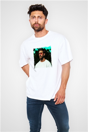 Calvin HarrisBaskılı Beyaz Oversize Tişört