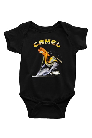 Camel Baskılı Unisex Siyah Bebek Body - Zıbın
