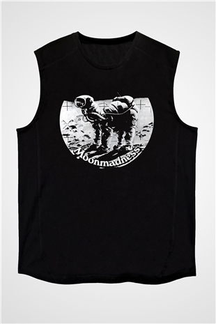 Camel Baskılı Unisex Siyah Kolsuz Tişört - Tshirt