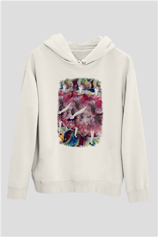 Cancan Beyaz Unisex Hoodie