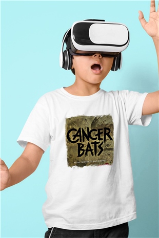 Cancer Bats Baskılı Unisex Beyaz Çocuk Tişört