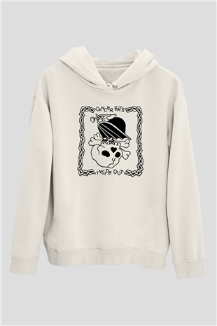 Cancer Bats Baskılı Unisex Beyaz Hoodie