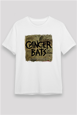 Cancer Bats Baskılı Unisex Beyaz Tişört