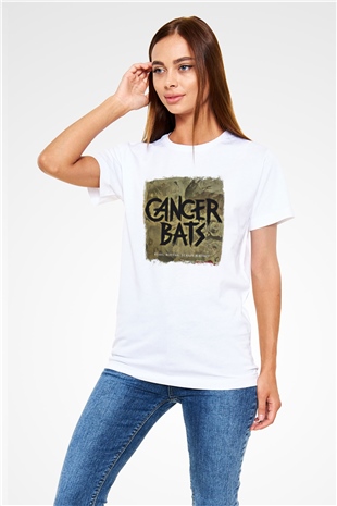 Cancer Bats Baskılı Unisex Beyaz Tişört