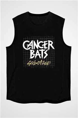 Cancer Bats Baskılı Unisex Siyah Kolsuz Tişört