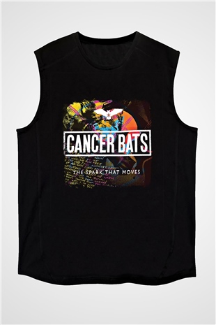 Cancer Bats Baskılı Unisex Siyah Kolsuz Tişört