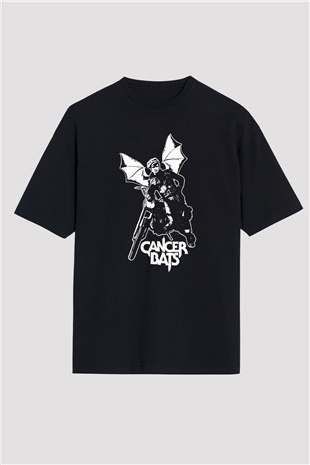 Cancer Bats Baskılı Unisex Siyah Oversize Tişört
