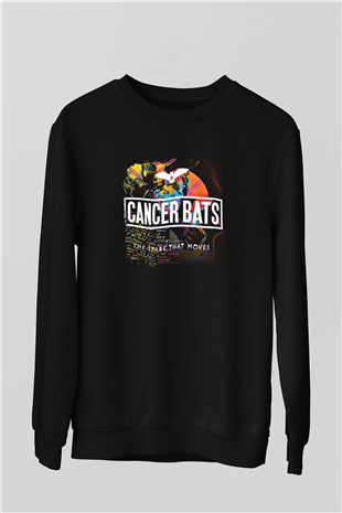 Cancer Bats Baskılı Unisex Siyah Sweatshirt