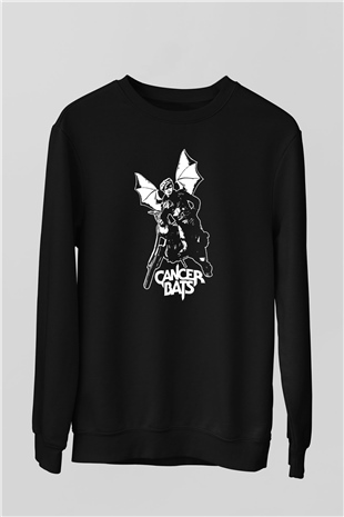 Cancer Bats Baskılı Unisex Siyah Sweatshirt