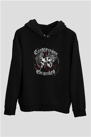Candlemass Baskılı Unisex Siyah Hoodie