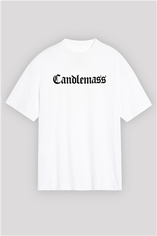 Candlemass Beyaz Oversize Tişört Oversize T-shirt - TişörtFabrikası