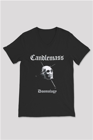 Candlemass Siyah Unisex V Yaka Tişört