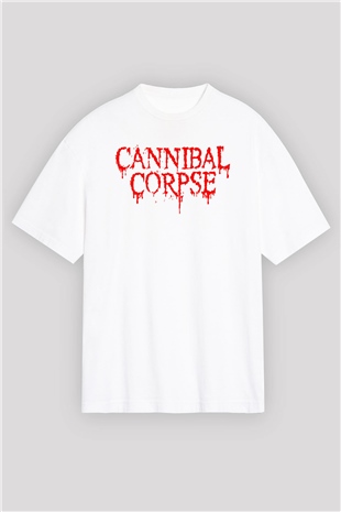 Cannibal Corpse Beyaz Unisex Oversize Tişört T-Shirt