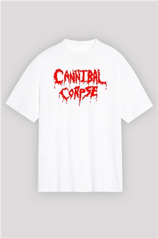 Cannibal Corpse Beyaz Unisex Oversize Tişört T-Shirt