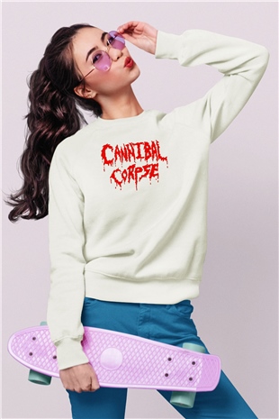 Cannibal Corpse Beyaz Unisex Sweatshirt