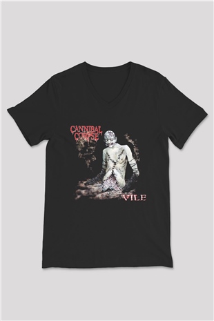 Cannibal Corpse Siyah Unisex V Yaka Tişört T-Shirt