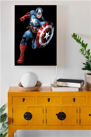Captain America Desenli Ahşap Mdf Tablo 40 cm x 60 cm