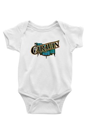 Caravan Baskılı Beyaz Unisex Bebek Body - Zıbın