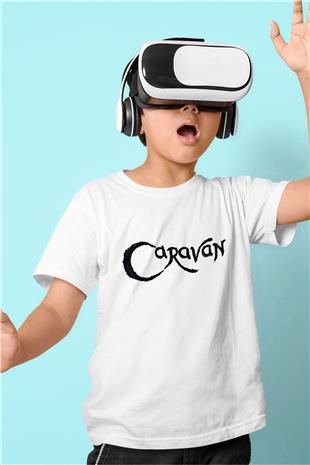Caravan Baskılı Beyaz Unisex Beyaz Çocuk Tişört - Tshirt
