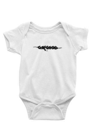 Carcass Baskılı Beyaz Unisex Bebek Body - Zıbın