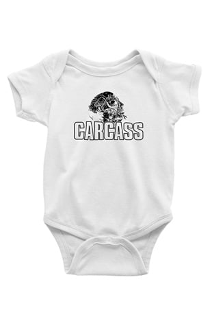 Carcass Baskılı Beyaz Unisex Bebek Body - Zıbın