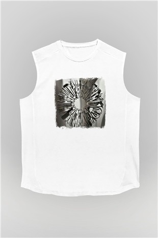 Carcass Baskılı Unisex Beyaz Kolsuz Tişört