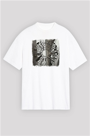 Carcass Baskılı Unisex Beyaz Oversize Tişört