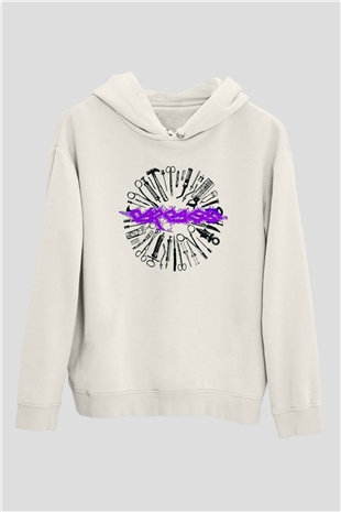 Carcass Beyaz Unisex Kapşonlu Sweatshirt