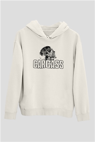 Carcass Beyaz Unisex Kapşonlu Sweatshirt