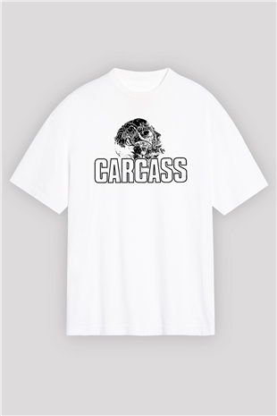 Carcass Beyaz Unisex Oversize Tişört T-Shirt