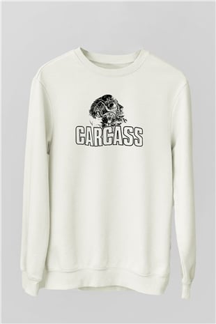 Carcass Beyaz Unisex Sweatshirt