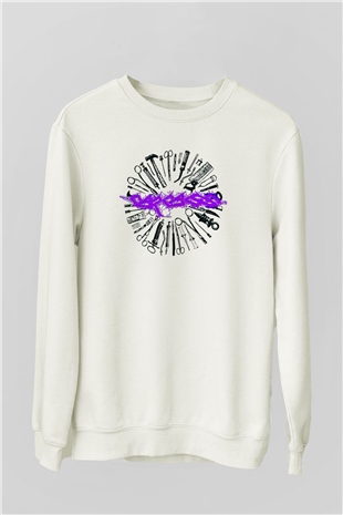 Carcass Beyaz Unisex Sweatshirt