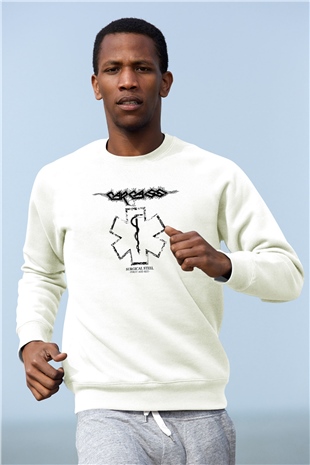 Carcass Beyaz Unisex Sweatshirt