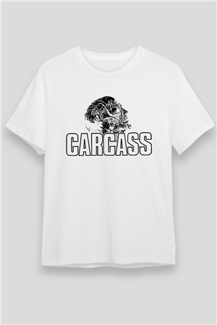Carcass Beyaz Unisex Tişört T-Shirt - TişörtFabrikası
