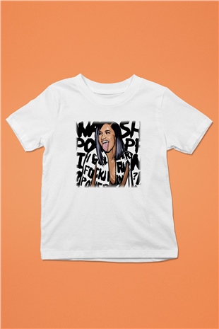 Cardi B Baskılı Beyaz Unisex Çocuk Tişört