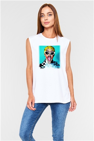 Cardi B Beyaz Unisex Kolsuz Tişört