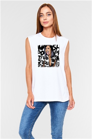 Cardi B Beyaz Unisex Kolsuz Tişört