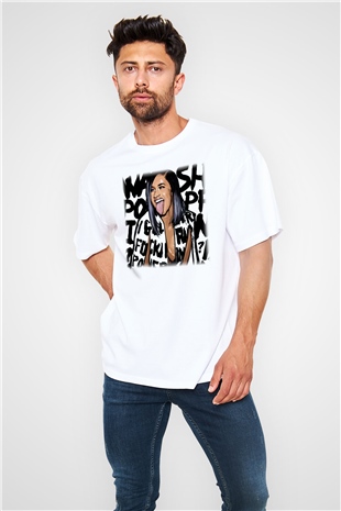 Cardi B Beyaz Unisex Oversize Tişört T-Shirt