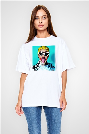 Cardi B Beyaz Unisex Oversize Tişört T-Shirt
