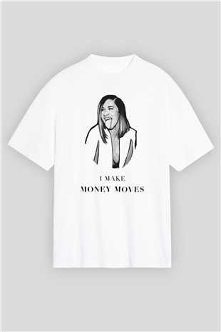 Cardi B Beyaz Unisex Oversize Tişört T-Shirt